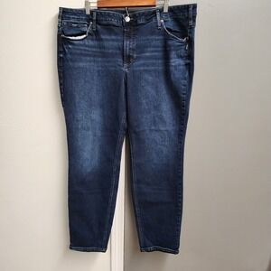 Silver Jeans Suki Mid Straight Size 22 Measure 42X31.5 Blue Flex Denim